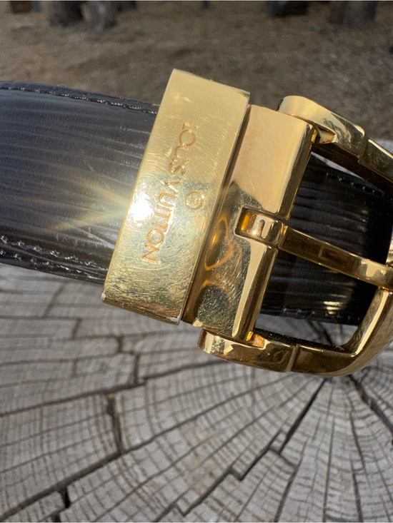 Louis Vuitton Other - Louis Vuitton Black Leather Belt Strap with Gold tone buckle